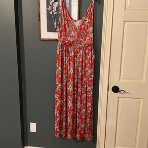 Red maxi dress